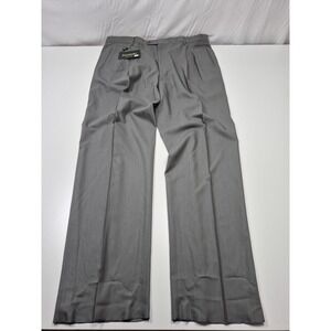 Zanieri Dress Pants Mens 44x36 Gray Wool Pleated Straight Super 100 Italy NWT